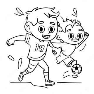 Cheerful Kids Playing Football Coloring Page 135416-67265