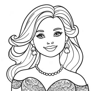 Sparkly Barbie Head Coloring Page 135442-67288