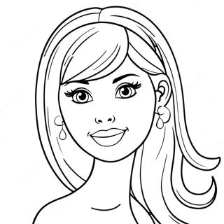 Cute Barbie Head Coloring Page 135445-67299