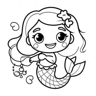 Cute Mermaid Coloring Pages