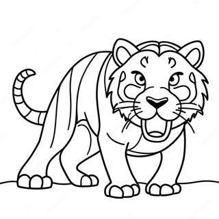 Playful Saber Tooth Tiger Coloring Page 135623-67430