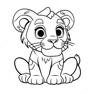 Cute Saber Tooth Tiger Cub Coloring Page 135625-67437