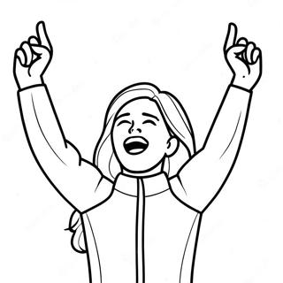 Caitlin Clark Celebrating A Victory Coloring Page 135650-67458