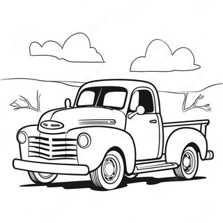 Colorful Classic Pickup Truck Coloring Page 135675-67474