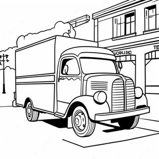 Retro Delivery Truck Coloring Page 135676 67477