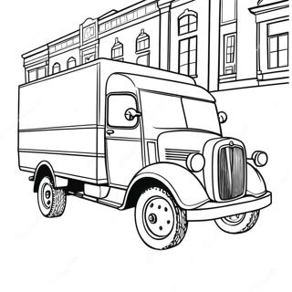 Retro Delivery Truck Coloring Page 135676 67479