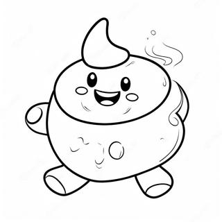 Happy Marshmallow With Smiley Face Coloring Page 135752-67535