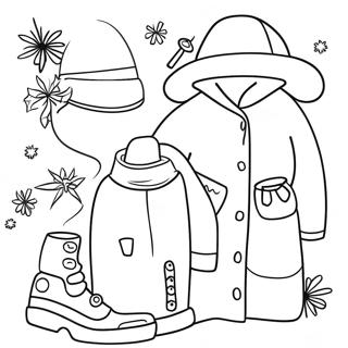 Winter Clothes Coloring Pages