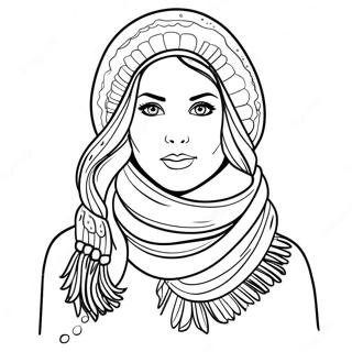 Stylish Winter Scarf Coloring Page 135778-67554