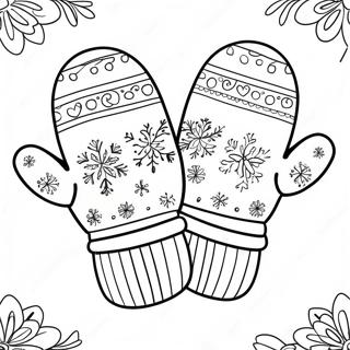 Cute Winter Mittens Coloring Page 135779-67557
