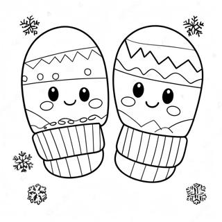 Cute Winter Mittens Coloring Page 135779-67558