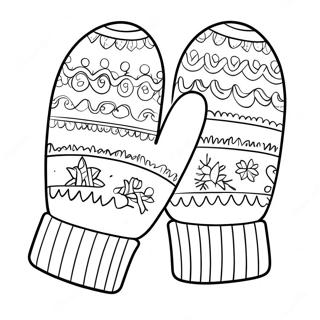 Cute Winter Mittens Coloring Page 135779-67559