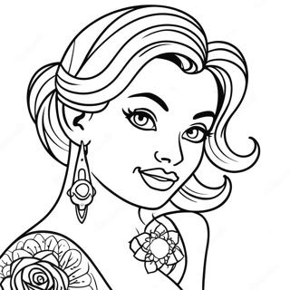 Tattoo Pin Up For Adults Coloring Pages