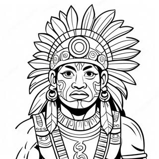 Colorful Mayan Warrior Coloring Page 135854-67609