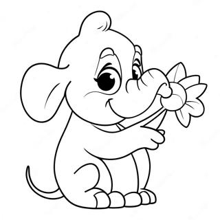 Horton With A Flower Coloring Page 135906 67657
