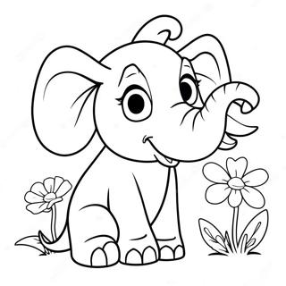 Horton With A Flower Coloring Page 135906 67658