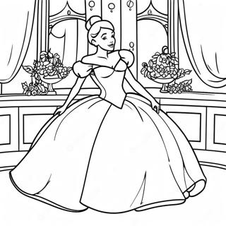 Cinderella In Her Sparkling Gown Coloring Page 13610-2965