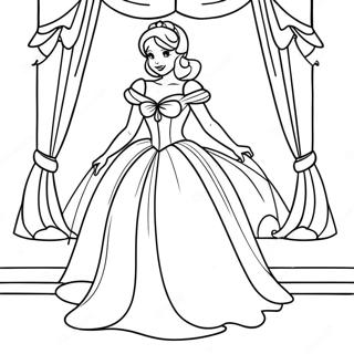 Cinderella In Her Sparkling Gown Coloring Page 13610-2966