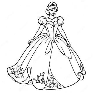 Cinderella In Her Sparkling Gown Coloring Page 13610-2967