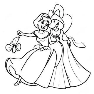 Cinderella With Her Magical Fairy Godmother Coloring Page 13611-2969