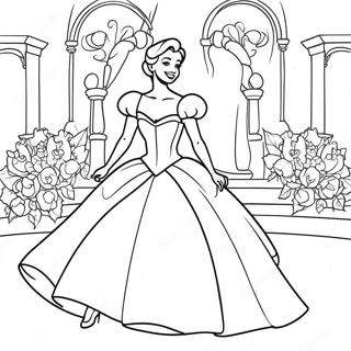 Cinderella At The Royal Ball Coloring Page 13612 2976
