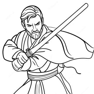 Obi Wan Kenobi Lightsaber Duel Coloring Page 136260-67931