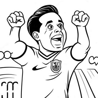 Xavi Celebrating A Goal Coloring Page 136285 67950
