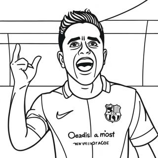 Xavi Celebrating A Goal Coloring Page 136285 67952
