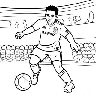 Xavi Passing The Ball Coloring Page 136287 67959