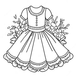 Elegant First Communion Dress Coloring Page 136310 67967