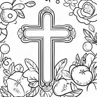 First Communion Cross Coloring Page 136312 67973