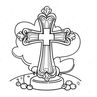 First Communion Cross Coloring Page 136312 67974