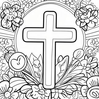 First Communion Cross Coloring Page 136312 67975