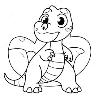 Dinosaur Valentines Coloring Pages