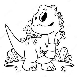 Happy Dinosaur With Cupid S Bow Coloring Page 136362 68014