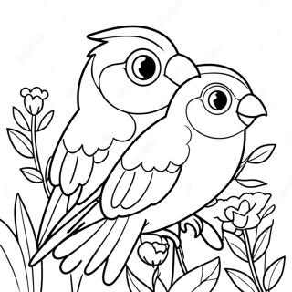 Exotic Birds Among Beautiful Flowers Coloring Page 136543-68154