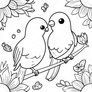 Birds And Flowers Coloring Pages