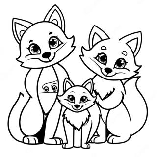 Foxy Family Coloring Page 136569-68176