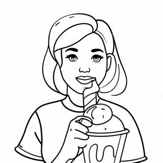 Charming Tumblr Girl With Ice Cream Coloring Page 136596-68199