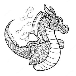 Colorful Seawing Dragon Swimming Coloring Page 136697-68273