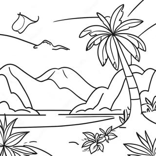 Vibrant Dominican Republic Tropical Landscape Coloring Page 136747 68311