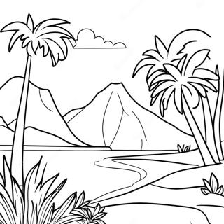 Vibrant Dominican Republic Tropical Landscape Coloring Page 136747-68458