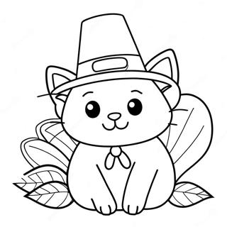 Thanksgiving Cat Coloring Page 136771-68321