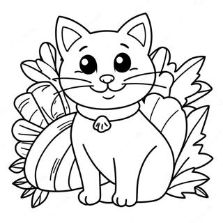 Thanksgiving Cat Coloring Page 136771-68323