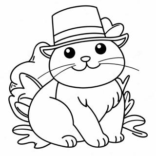 Thanksgiving Cat Coloring Page 136771-68324