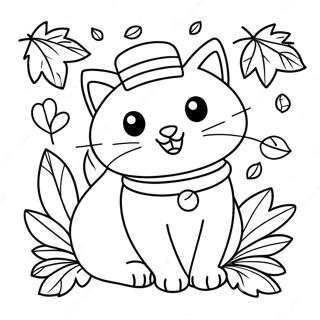 Thanksgiving Cat Coloring Pages