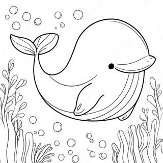 Happy Whale Swimming Coloring Page 136850-68534