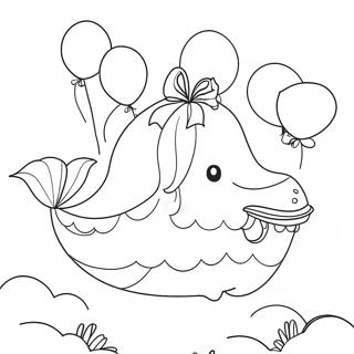 Whimsical Whale With Balloons Coloring Page 136853-68547