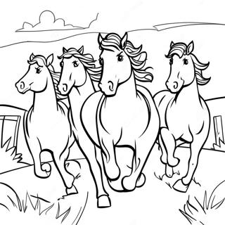Running Colts At Sunset Coloring Page 137056-68703