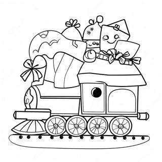 Colorful Christmas Train With Presents Coloring Page 137159-68778